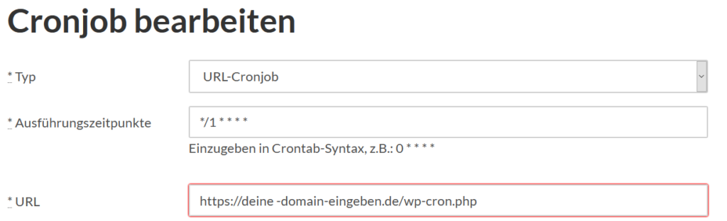 virtuellen Cron anlegen